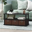 Furinno Frans Turn-N-Tube Engineered Wood Coffee Table in Black Oak/Brown