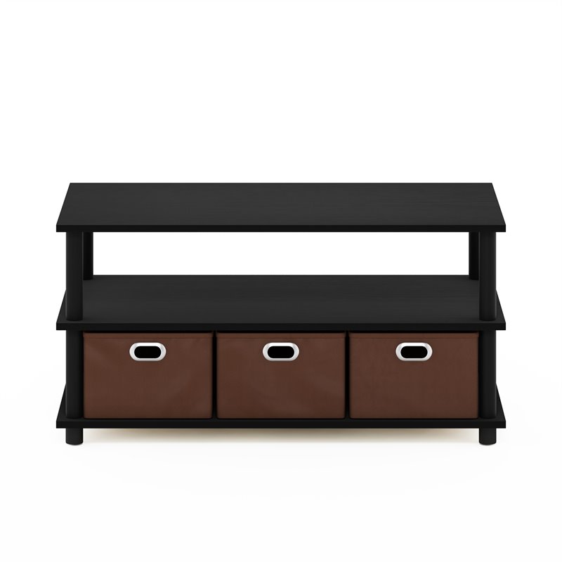 Furinno Frans Turn-N-Tube Engineered Wood Coffee Table in Black Oak/Brown