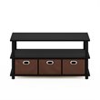 Furinno Frans Turn-N-Tube Engineered Wood Coffee Table in Black Oak/Brown