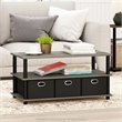 Furinno Frans Turn-N-Tube Engineered Wood Coffee Table in French Oak Gray/Black