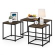 Furinno CAMNUS Engineered Wood Living Room Table Set in Columbia Walnut