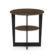 Furinno JAYA Contemporary Engineered Wood Oval End Table - Columbia Walnut/Black