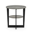 Furinno JAYA Contemporary Engineered Wood Oval End Table - Oak Gray/Black