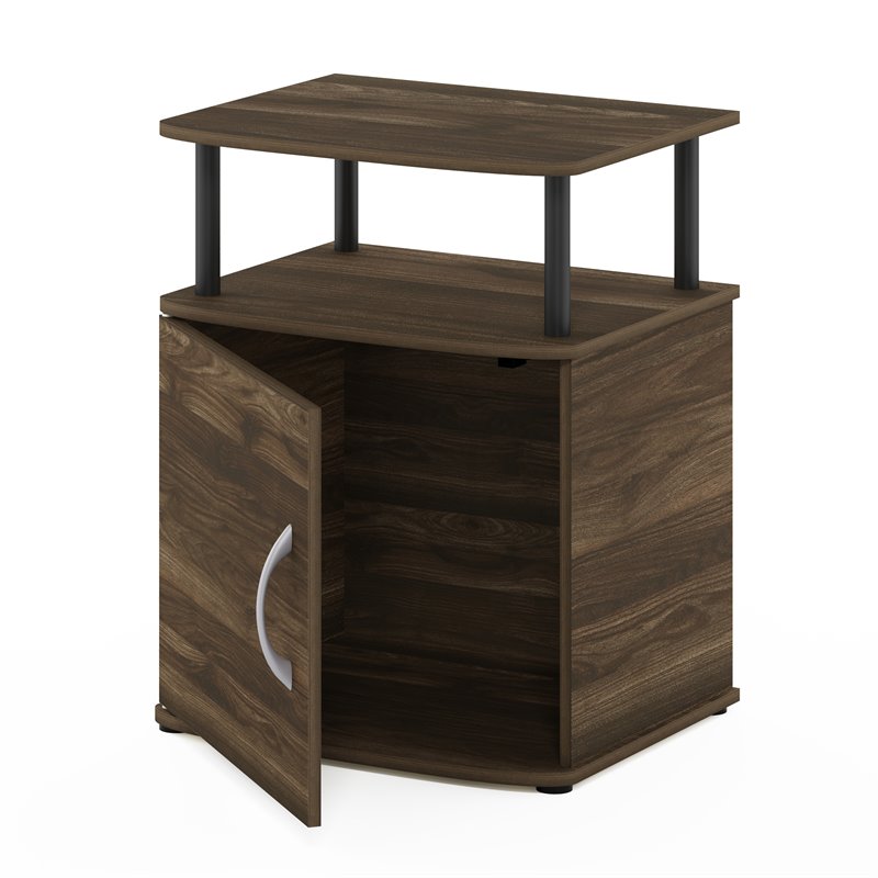Furinno JAYA Engineered Wood Utility Design End Table in Columbia Walnut/Black