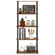 Furinno TURN-N-TUBE Engineered Wood 5-Tier Shelf Display Rack in Light Cherry