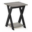 Furinno Engineered Wood SIMPLISTIC Criss-Crossed End Table in Oak Gray/Black