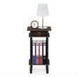 Furinno TURN-N-TUBE Engineered Wood End Table with Bin in Columbia Walnut