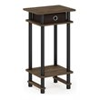 Furinno TURN-N-TUBE Engineered Wood End Table with Bin in Columbia Walnut