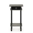 Furinno TURN-N-TUBE Engineered Wood End Table with Bin in French Oak Gray/Black