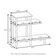 Furinno TURN-N-TUBE Engineered Wood 3-Tier Sofa Side Table in Oak Gray/Black