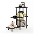 Furinno TURN-N-TUBE Engineered Wood 3-Tier Sofa Side Table Tall in Espresso