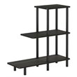Furinno TURN-N-TUBE Engineered Wood 3-Tier Sofa Side Table Tall in Espresso