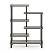 Furinno TURN-N-TUBE Engineered Wood 6-Tier Accent Display Rack in Oak Gray