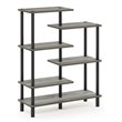 Furinno TURN-N-TUBE Engineered Wood 6-Tier Accent Display Rack in Oak Gray
