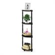 Furinno TURN-N-TUBE Wood 4-Tier Corner Display Rack in Espresso/Black