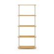 Furinno TURN-S-TUBE Engineered Wood 5-Tier Shelf Display Rack in Beech/White