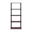 Furinno TURN-S-TUBE Engineered Wood 5-Tier Shelf Display Rack in Cherry/Black
