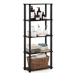 Furinno TURN-S-TUBE Engineered Wood 5-Tier Shelf Display Rack in Cherry/Black