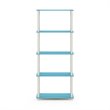 Furinno TURN-S-TUBE Engineered Wood 5-Tier Shelf Display Rack in Blue/White