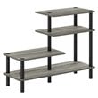 Furinno TURN-N-TUBE Engineered Wood 3-Tier Side Display Rack in Oak Gray/Black