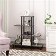Furinno TURN-N-TUBE Engineered Wood 4-Tier Design Display Rack in Oak Gray