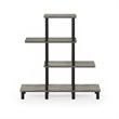 Furinno TURN-N-TUBE Engineered Wood 4-Tier Design Display Rack in Oak Gray