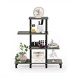 Furinno TURN-N-TUBE Engineered Wood 4-Tier Design Display Rack in Oak Gray