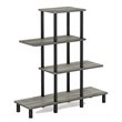 Furinno TURN-N-TUBE Engineered Wood 4-Tier Design Display Rack in Oak Gray