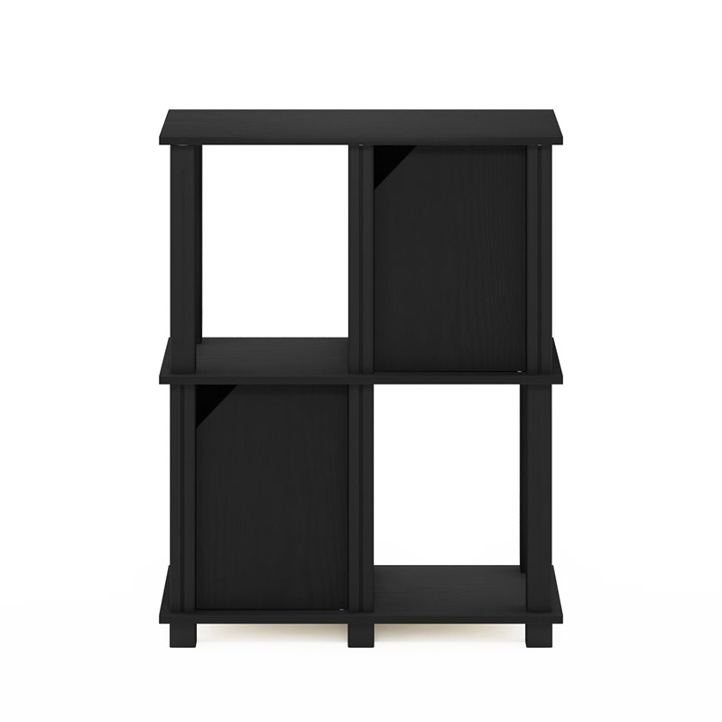 Furinno BRAHMS Engineered Wood 3-Tier Storage Shelf with 2 Doors in Black Oak