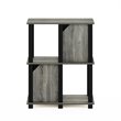 Furinno BRAHMS Engineered Wood 3-Tier Storage Shelf with 2 Doors in Oak Gray
