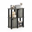 Furinno BRAHMS Engineered Wood 3-Tier Storage Shelf with 2 Doors in Oak Gray
