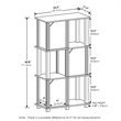 Furinno BRAHMS Engineered Wood 4-Tier Storage Shelf with 3 Doors in Black Oak