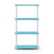 Furinno TURN-N-TUBE Engineered Wood 4-Tier Shelf Display Rack in Light Blue