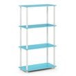 Furinno TURN-N-TUBE Engineered Wood 4-Tier Shelf Display Rack in Light Blue