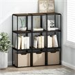 Furinno MORETTI Engineered Wood 1-Tier Stackable Shelf in Columbia Walnut
