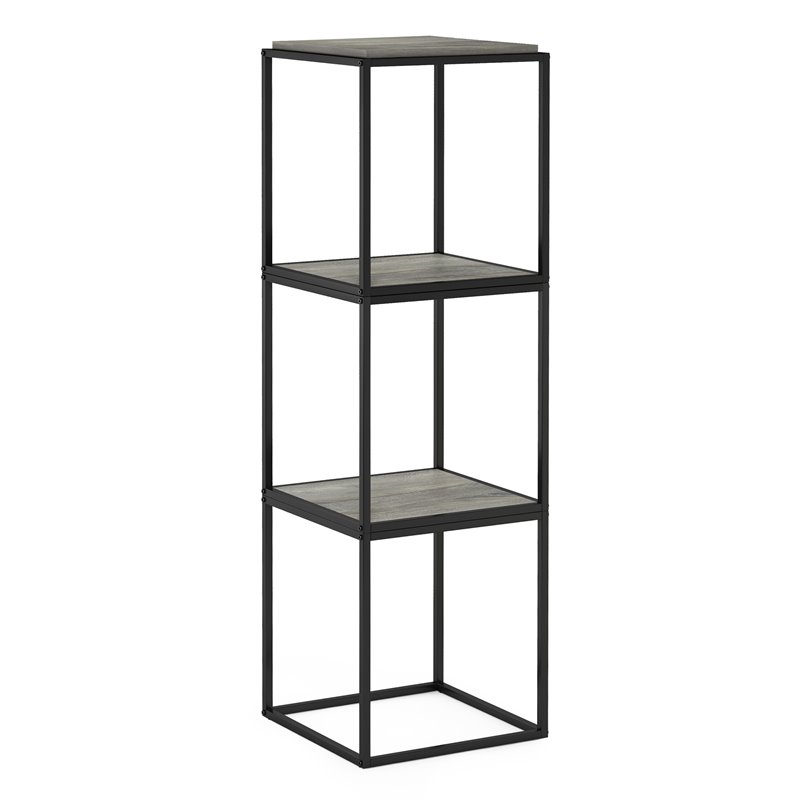 Furinno MORETTI Engineered Wood 1-Tier Stackable Shelf in French Oak Gray