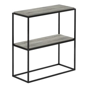 Furinno MORETTI Engineered Wood 2-Tier Wide Stackable Shelf in French Oak Gray