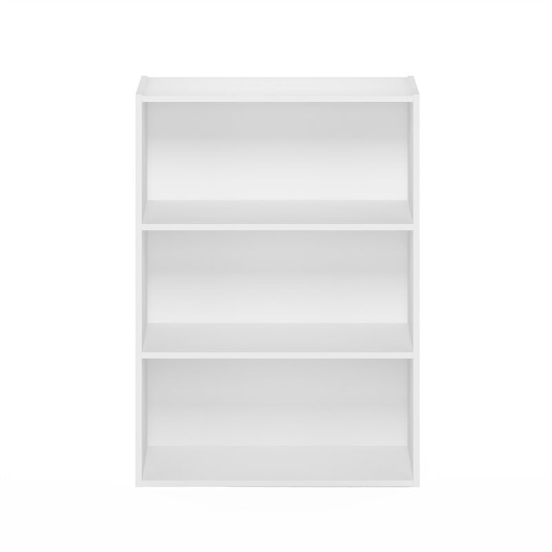 Furinno PASIR Contemporary Engineered Wood 3-Tier Open Shelf in Plain White