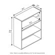 Furinno PASIR Contemporary Engineered Wood 3-Tier Open Shelf in Plain White