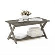 Furinno Engineered Wood SIMPLISTIC Criss-Crossed Coffee Table in French Oak Gray