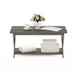 Furinno Engineered Wood SIMPLISTIC Criss-Crossed Coffee Table in French Oak Gray