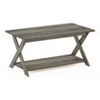 Furinno Engineered Wood SIMPLISTIC Criss-Crossed Coffee Table in French Oak Gray