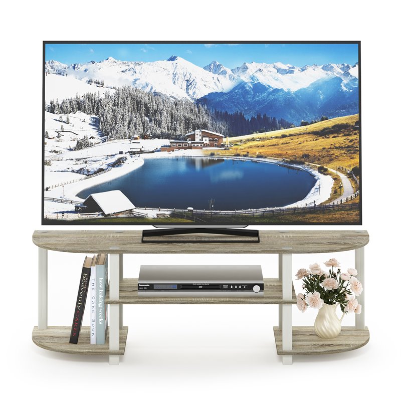 Furinno TURN-S-TUBE Wood TV Entertainment Center for TV up to 55