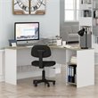 Furinno INDO Engineered Wood L-Shaped Desk with Bookshelves in Sonoma Oak/White
