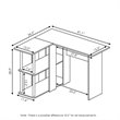 Furinno ABBOTT Wood L-Shape Desk with Bookshelf in Columbia Walnut/Black