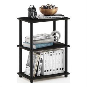Furinno TURN-N-TUBE Wood No Tool 3-Tier Storage Shelf in Espresso/Black