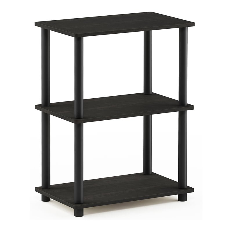 Furinno TURN-N-TUBE Wood No Tool 3-Tier Storage Shelf in Espresso/Black