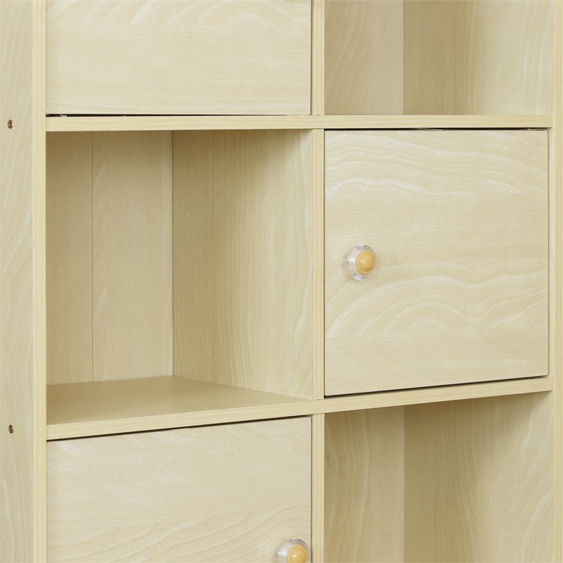 Furinno Pasir Wood 4-Tier Shelf with Round Handle in Steam Beech/Natural