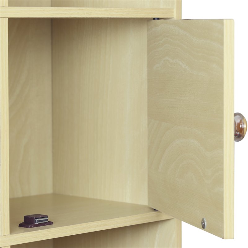 Furinno Pasir Wood 4-Tier Shelf with Round Handle in Steam Beech/Natural