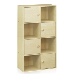 Furinno PASIR Wood 4-Tier Shelf with Round Handle in Steam Beech/Natural
